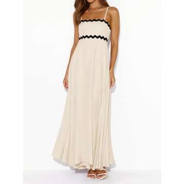 PRETTYGARDEN Womens Maxi Dress - Spaghetti Strap Style