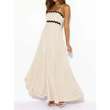 PRETTYGARDEN Womens Maxi Dress - Spaghetti Strap Style