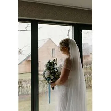 Kainonnan 3 Rolls Blue Ribbons Handmade 1.5" x 7Yd Chiffon Ribbon for Gifts Wrapping, Wedding Invitations Wedding Bouquets Decor (Blue)