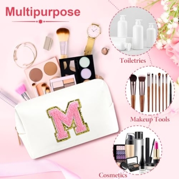Personalized Initial Makeup Bag for Women and Teens