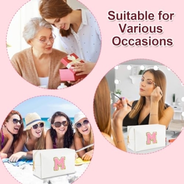 Personalized Initial Makeup Bag for Women and Teens