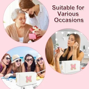 Personalized Initial Makeup Bag for Women and Teens