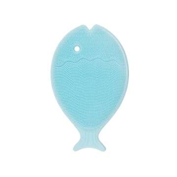 Innobaby Bathin Smart Silicone Cradle Cap Brush for Baby, Essential for Dry Skin & Eczema, Silicone Scrubber & Gentle Exfoliator with Suction Handle, Quick Dry Food Grade Silicone, Blue