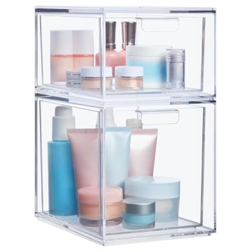 Stackable Clear Plastic Organizer Drawers Made in USA