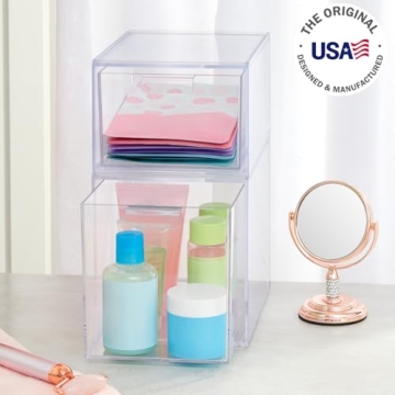 Stackable Clear Plastic Organizer Drawers Made in USA