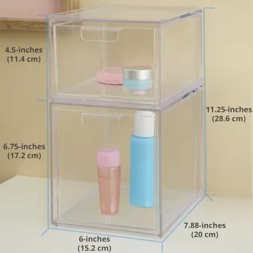 Stackable Clear Plastic Organizer Drawers Made in USA
