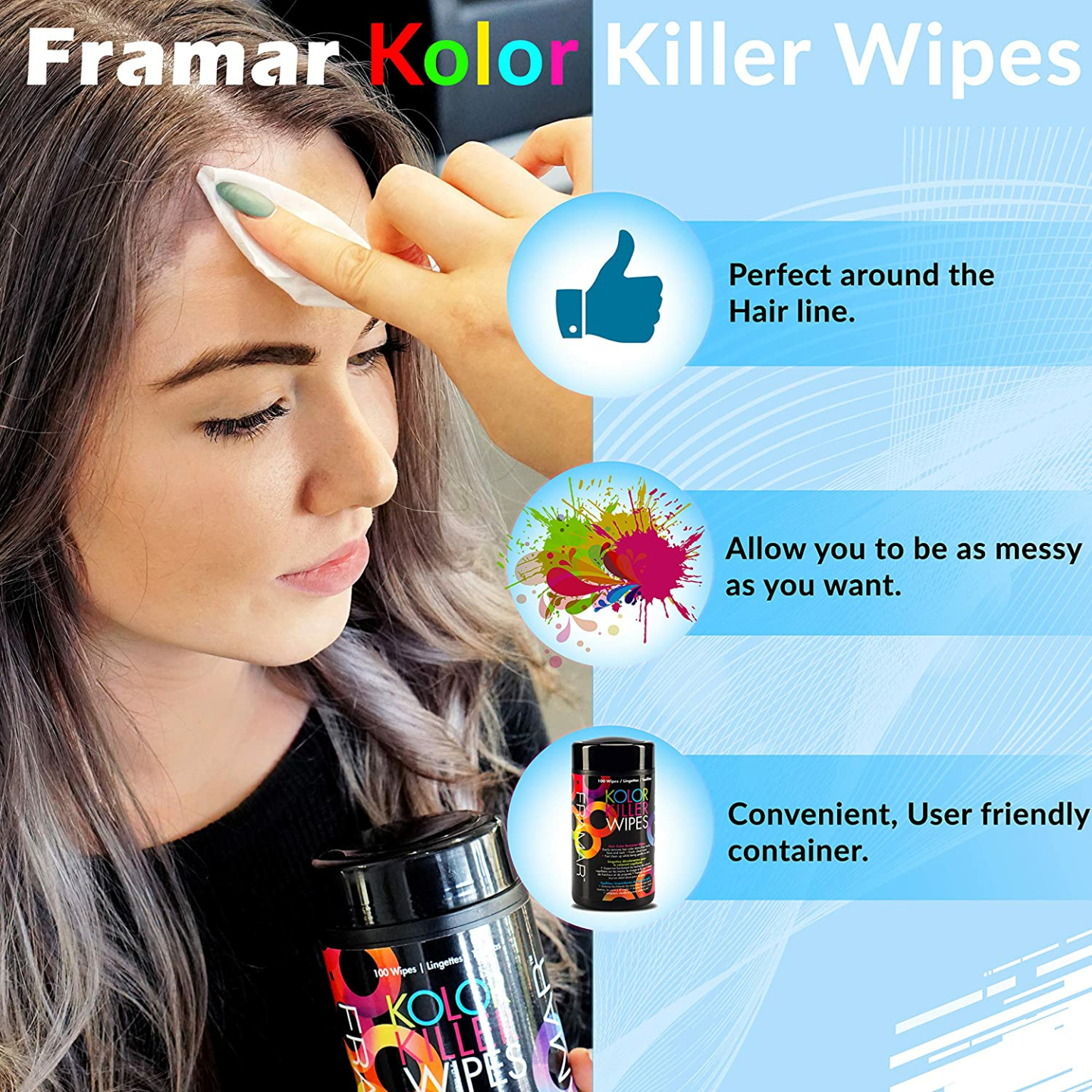 Framar Kolor Killer Wipes Hair Dye Remover 100 Count