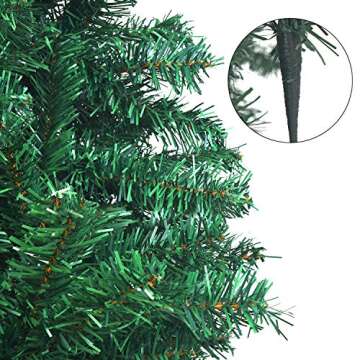 UHINOOS Artificial Christmas Tree, Christmas Full Tree with Metal Stand, Easy Assembly Unlit Christmas Tree (6FT)