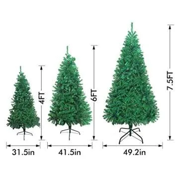 UHINOOS Artificial Christmas Tree, Christmas Full Tree with Metal Stand, Easy Assembly Unlit Christmas Tree (6FT)