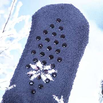 Jeasona Cozy Fuzzy Slipper Socks for Women with Grippers