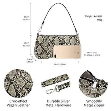 JW PEI Women's Eva Shoulder Handbag - Snake Beige