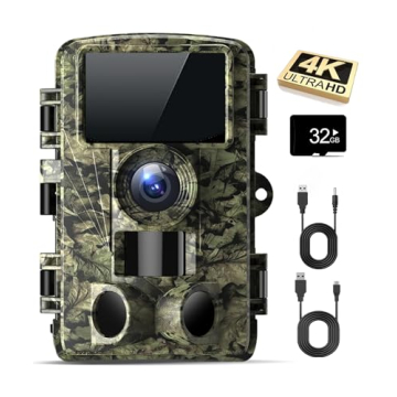 Dargahou Trail Camera - 4K 48MP Game Camera with Night Vision, 0.05s Trigger Motion Activated Huntin...