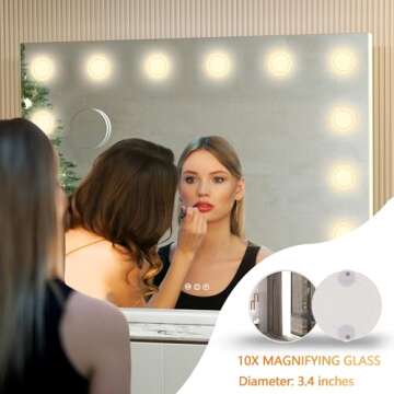 Hasipu 32" x 24" Makeup Mirror with 10X Magnification
