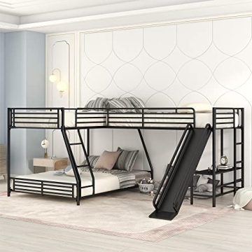Bellemave L Shaped Twin Over Full Bunk Bed for Kids