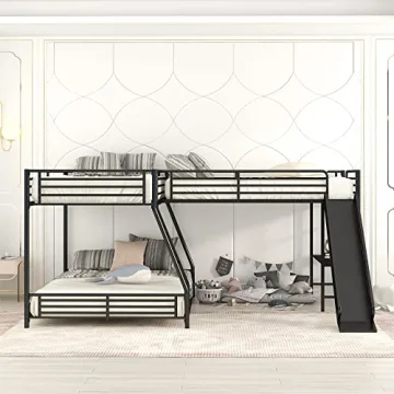 Bellemave L Shaped Twin Over Full Bunk Bed for Kids