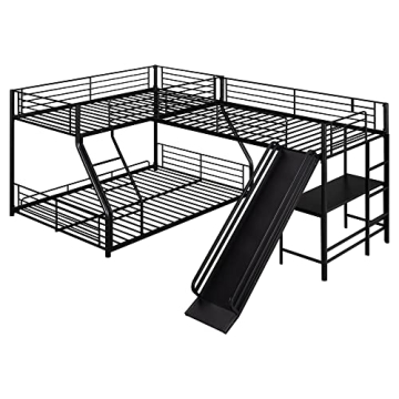 Bellemave L Shaped Twin Over Full Bunk Bed for Kids