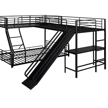Bellemave L Shaped Twin Over Full Bunk Bed for Kids