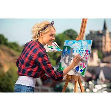 AIT Art Natural Hair Deerfoot Stippler Texture Brushes - Set of 5 - Handmade in USA for Superior Results with Watercolors, Acrylic, and Oil