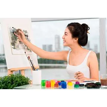 AIT Art Natural Hair Deerfoot Stippler Texture Brushes - Set of 5 - Handmade in USA for Superior Results with Watercolors, Acrylic, and Oil