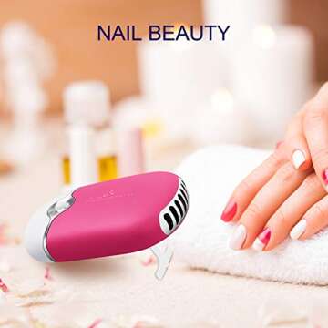 Eyelash Fan Dyer with 2 Pcs Lash Tweezers,USB Mini Portable Fan Rechargeable Air Conditioning Blower with Straight and Curved Tip Tweezers for Eyelash Extension Girls Women(Rose Red)