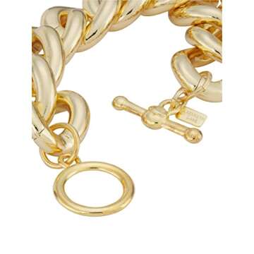 Kenneth Jay Lane Women's Polished Gold Large Links Chain Necklaces or Bracelets (Chunky Curb - 8")