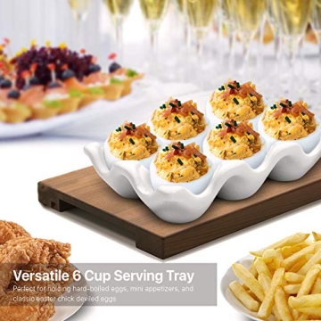 Elegant Flexzion Ceramic Egg Holder for Kitchen Display