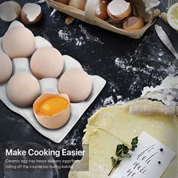 Elegant Flexzion Ceramic Egg Holder for Kitchen Display