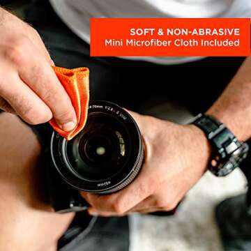 WHOOSH! Glasses Cleaner Spray - 30 ml + 1 Microfiber Cleaning Cloth - Travel Size Laptop Screen Cleaner for MacBook, Computer, Portable Car Screen Cleaner for Phone, iPad - Electronic Cleaner Kit