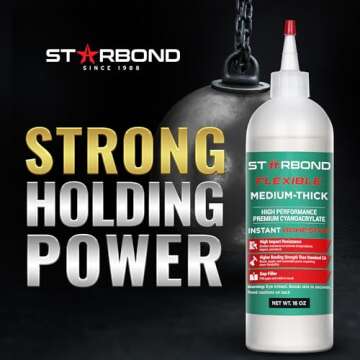 Starbond KEG-500 Flexible Medium Thick, Premium CA - Super Glue Plus Extra Bottles, Caps, and Microtips, 16 oz.