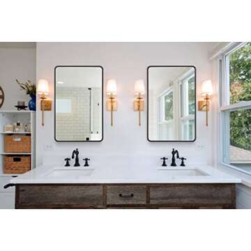 FOMAYKO Farmhouse Black Framed Recessed or Surface Mount Bathroom Medicine Cabinet with 16"x26" Mirror, Bathroom Storage Cabinet with Large Space