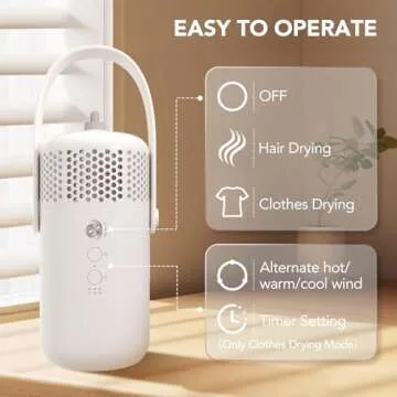 High-Speed Portable Clothes Dryer for Travel and Apartment Living