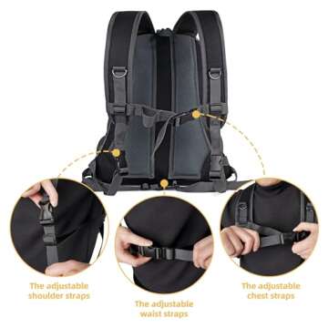 WOYYHO Pet Dog Carrier Backpack, Small Dog Front Backpack Ventilated Dog Carrier Back Pack with Storage Pockets, Adjustable Straps & Safety Belt for Travel Hiking Outdoor (Size L: 10-14 lbs, Black)