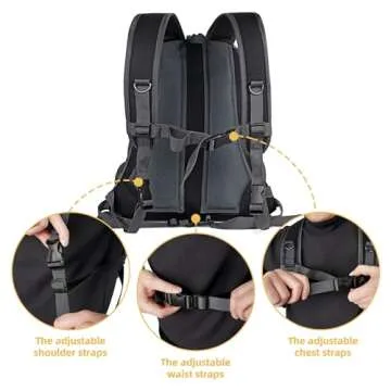 WOYYHO Pet Dog Carrier Backpack, Small Dog Front Backpack Ventilated Dog Carrier Back Pack with Storage Pockets, Adjustable Straps & Safety Belt for Travel Hiking Outdoor (Size L: 10-14 lbs, Black)