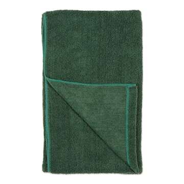 Bone Dry Pet Grooming Towel Collection Absorbent Microfiber X-Large, 41x23.5", Embroidered Hunter Green