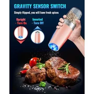 Sweet Alice Electric Pepper and Salt Grinder Set - Easy Use 2 Pack