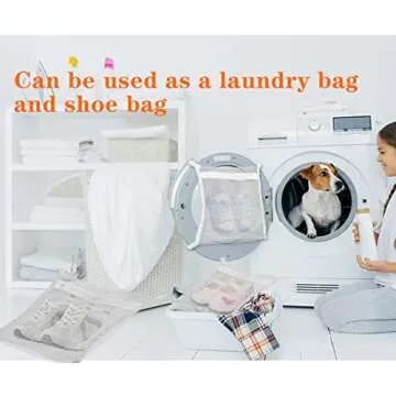 Jonnick Sneaker Dryering & Washing Machine Bag, Dryer for Shoes, Clothing & Laundry - Elastic Strap Adjuster for Most Dryers Machines Door in Laundry Room, Easy Installation(15.7x 15.7Inch)