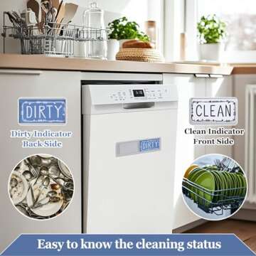 Dirty Clean Dishwasher Magnet,Dishwasher Sign Clean Dirty Sign Magnet for Dish Bin That Says Clean or Dirty Dish Washer Refrigerator for Kitchen Organization and Storage Necessities