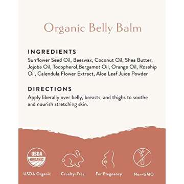 Sensible Organic Belly Balm | All-Natural Pregnancy Skincare with Shea Butter for Stretching Skin (2 oz)