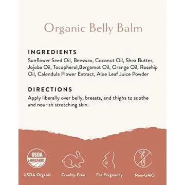 Sensible Organic Belly Balm | All-Natural Pregnancy Skincare with Shea Butter for Stretching Skin (2 oz)