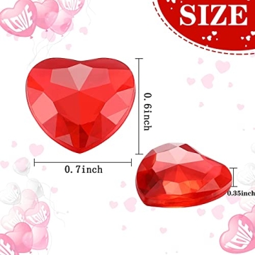 1000 Heart-Shaped Acrylic Rhinestones for Decorations