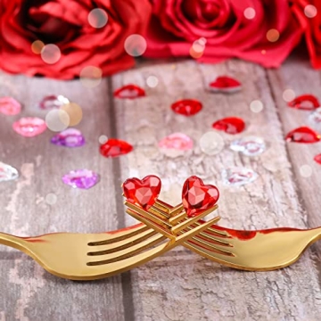 1000 Heart-Shaped Acrylic Rhinestones for Decorations