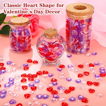 1000 Heart-Shaped Acrylic Rhinestones for Decorations