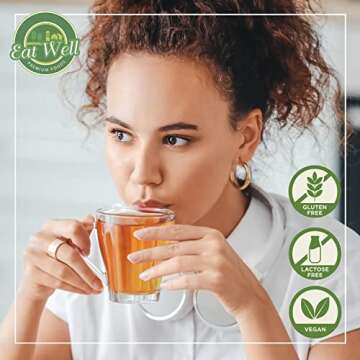 Eat Well Premium Foods Peppermint Tea Bags, 100 bags Bulk Size 6.7 oz, 100% Natural Peppermint Leaves Tea, Tea for Home or Office, Herbal Tea Bags, Herbal Tea Gift, 100 Herb Tea Bags in Re-Sealable Pack