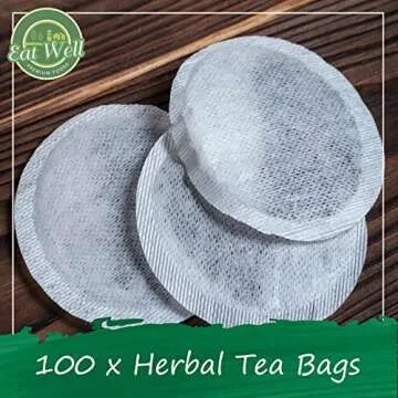 Eat Well Premium Foods Peppermint Tea Bags, 100 bags Bulk Size 6.7 oz, 100% Natural Peppermint Leaves Tea, Tea for Home or Office, Herbal Tea Bags, Herbal Tea Gift, 100 Herb Tea Bags in Re-Sealable Pack