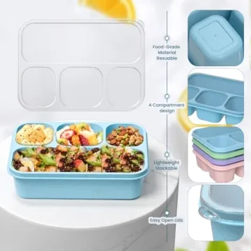 KHOXU 4-Compartment Bento Lunch Box Set for All