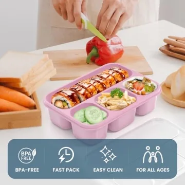 KHOXU 4-Compartment Bento Lunch Box Set for All