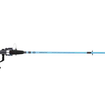 PENN 7’ Wrath Fishing Rod and Reel Spinning Combo, 7’, 2 Graphite Composite Fishing Rod with 3 Reel, Durable and Lightweight,Black, Blue