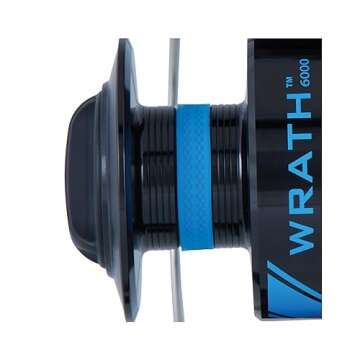 PENN 7’ Wrath Fishing Rod and Reel Spinning Combo, 7’, 2 Graphite Composite Fishing Rod with 3 Reel, Durable and Lightweight,Black, Blue