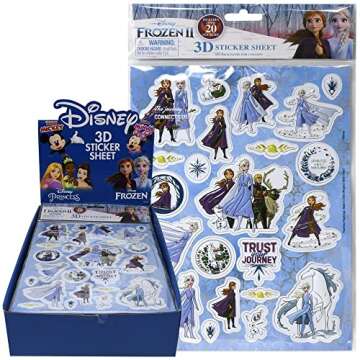 notebooks Disney Frozen 2 Puffy 3D Sticker Sheet Elsa Anna Kristoff Sven Olaf