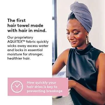 Aquis - Original Long Hair Towel, Ultra Absorbent & Fast Drying Microfiber Towel For Longer Hair, Dark Grey (19 x 44 Inches)